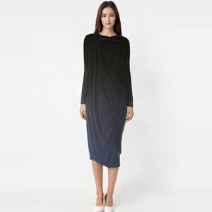 Daphna Levinson Black surplice long sleeve Maxi Dress Sz 42/L